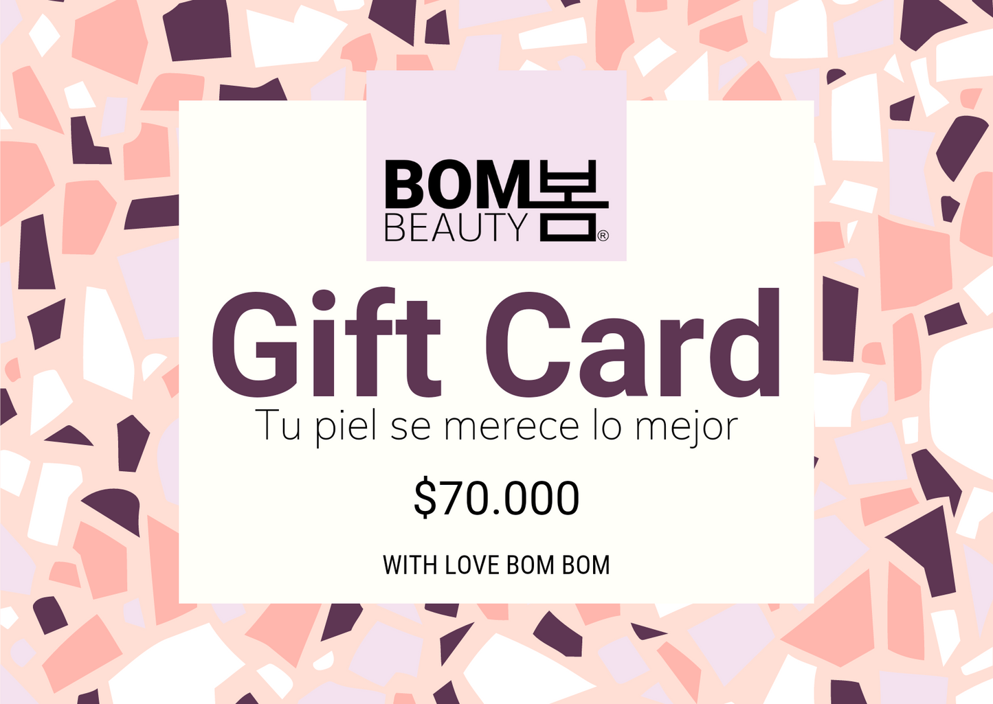 Tarjeta de Regalo: WITH LOVE BOM BOM